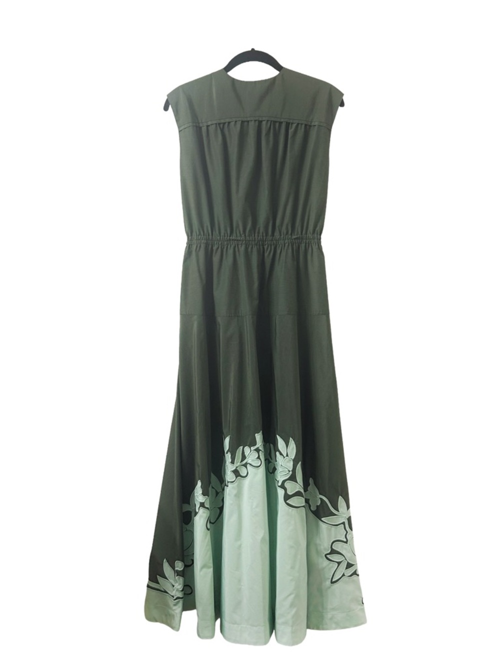A-Line Green V Neck Maxi Dress Derek Lam 10 Crosby NWT Nara - Picture 5 of 12
